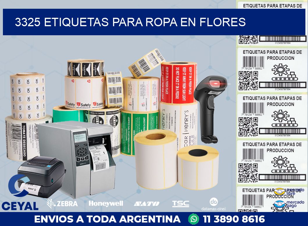 3325 ETIQUETAS PARA ROPA EN FLORES