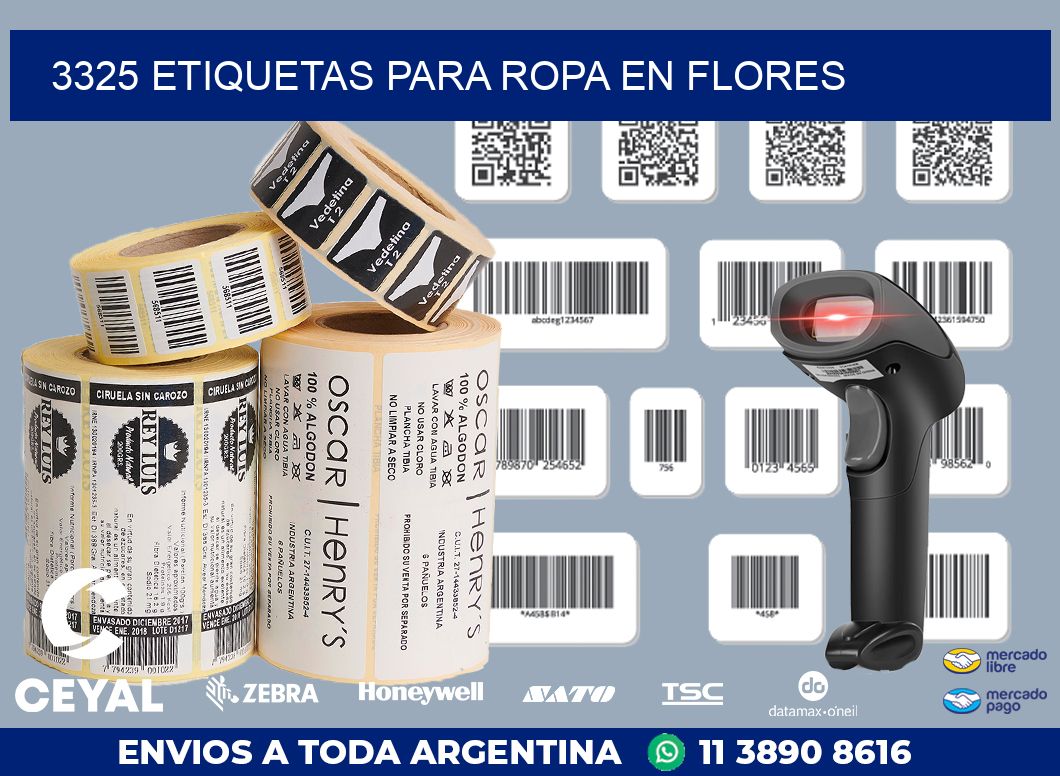 3325 ETIQUETAS PARA ROPA EN FLORES