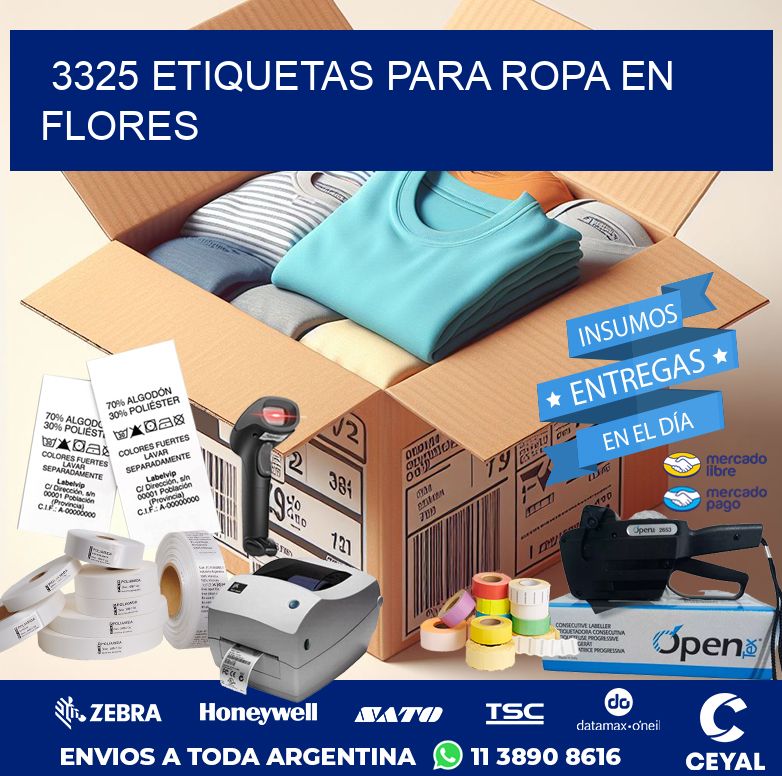 3325 ETIQUETAS PARA ROPA EN FLORES