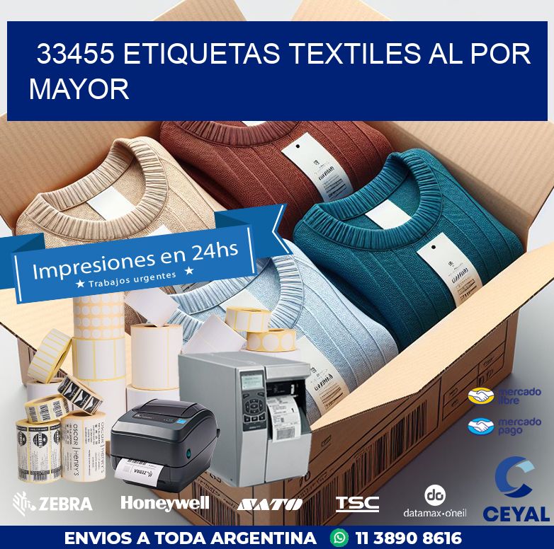 33455 ETIQUETAS TEXTILES AL POR MAYOR