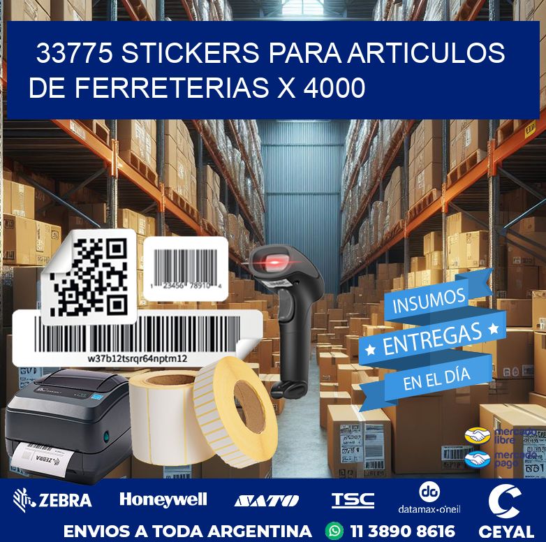 33775 STICKERS PARA ARTICULOS DE FERRETERIAS X 4000