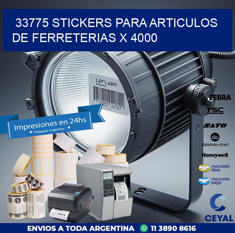 33775 STICKERS PARA ARTICULOS DE FERRETERIAS X 4000