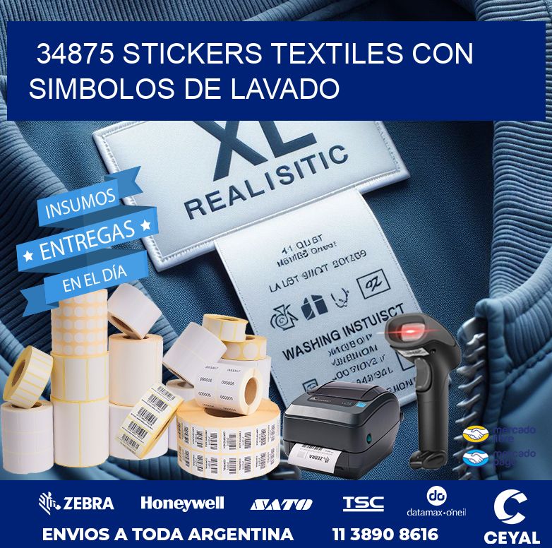 34875 STICKERS TEXTILES CON SIMBOLOS DE LAVADO