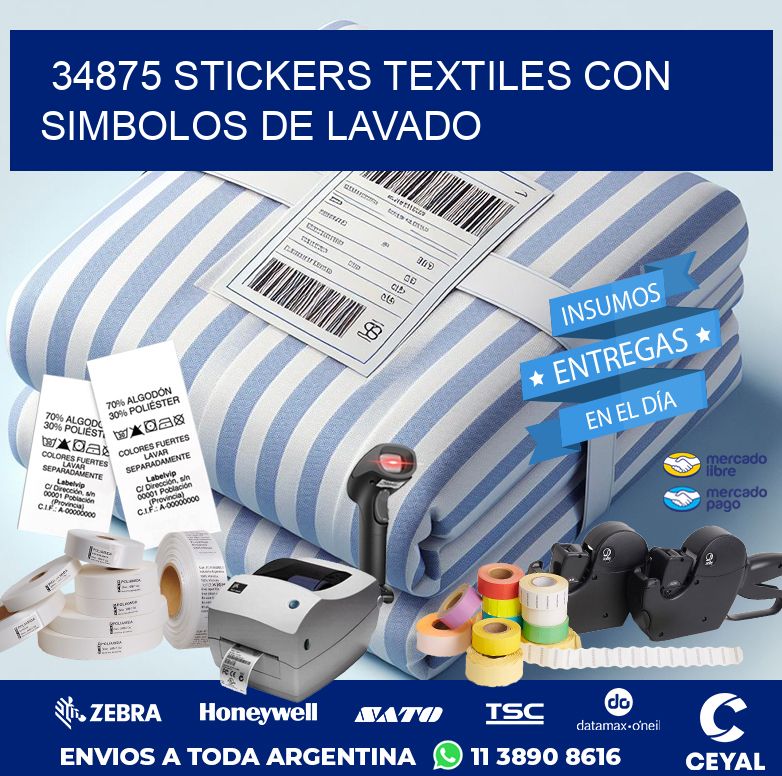 34875 STICKERS TEXTILES CON SIMBOLOS DE LAVADO