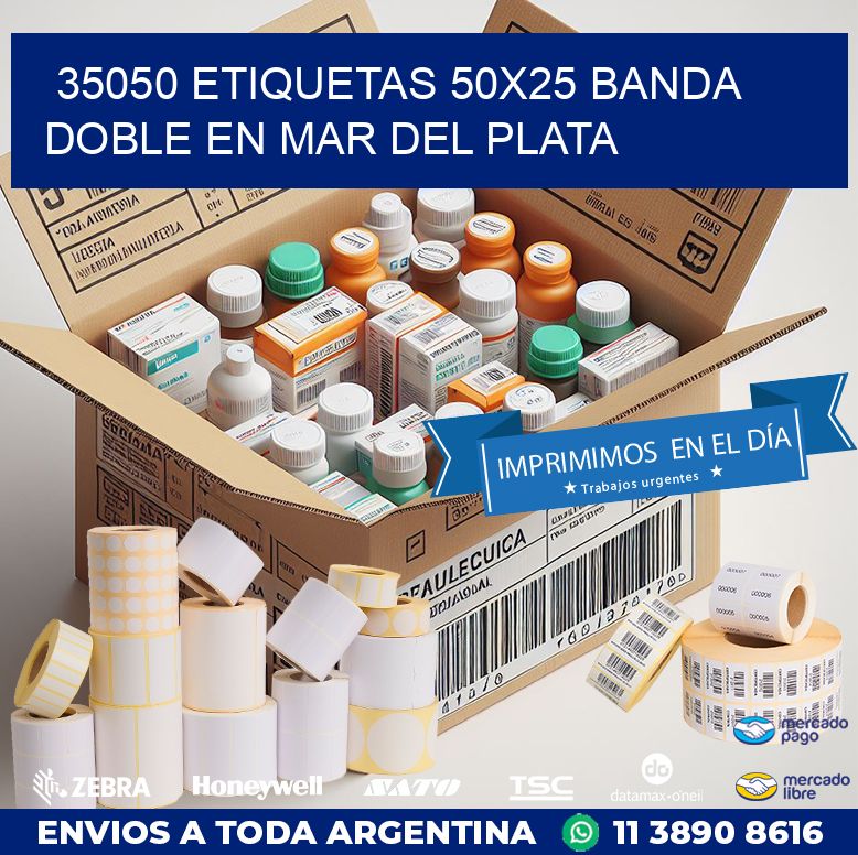 35050 ETIQUETAS 50X25 BANDA DOBLE EN MAR DEL PLATA