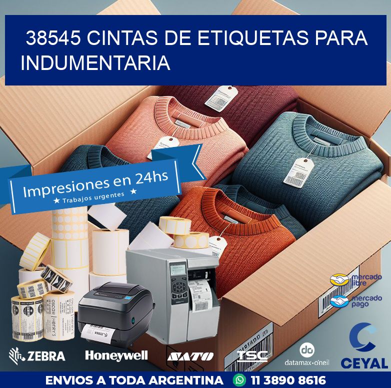 38545 CINTAS DE ETIQUETAS PARA INDUMENTARIA