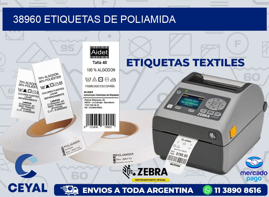 38960 ETIQUETAS DE POLIAMIDA