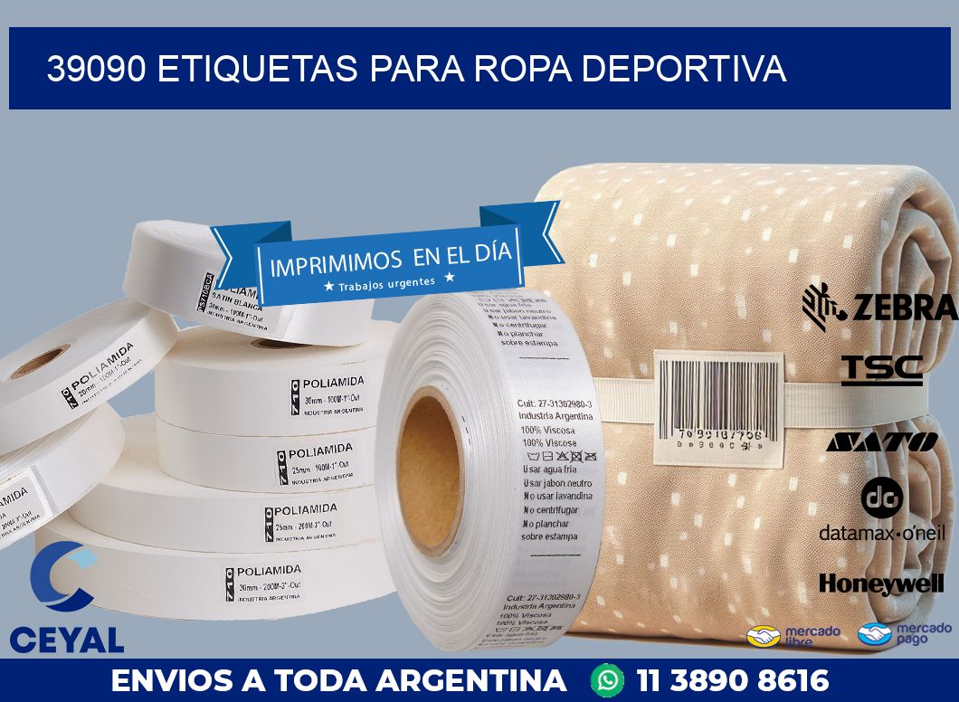 39090 ETIQUETAS PARA ROPA DEPORTIVA