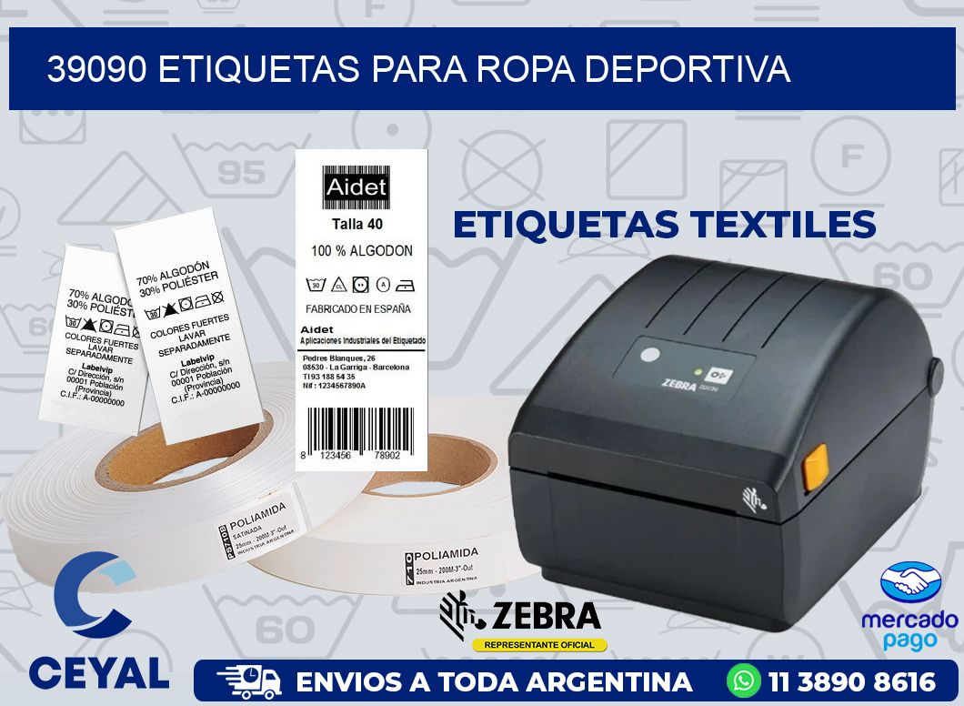 39090 ETIQUETAS PARA ROPA DEPORTIVA