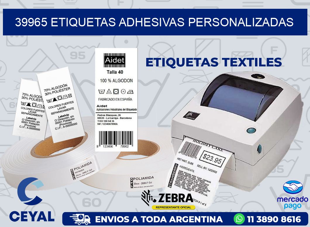 39965 ETIQUETAS ADHESIVAS PERSONALIZADAS
