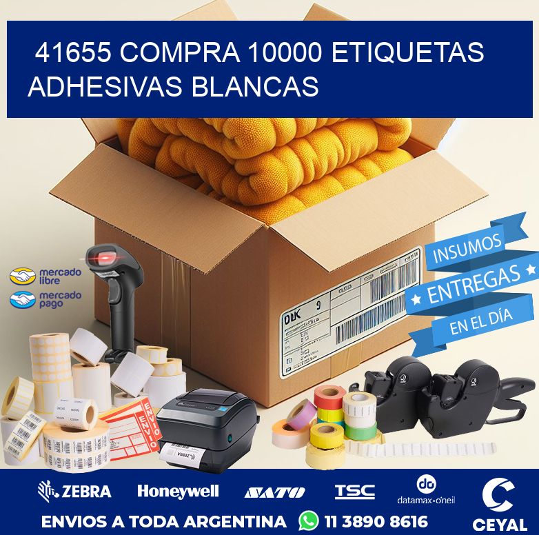 41655 COMPRA 10000 ETIQUETAS ADHESIVAS BLANCAS