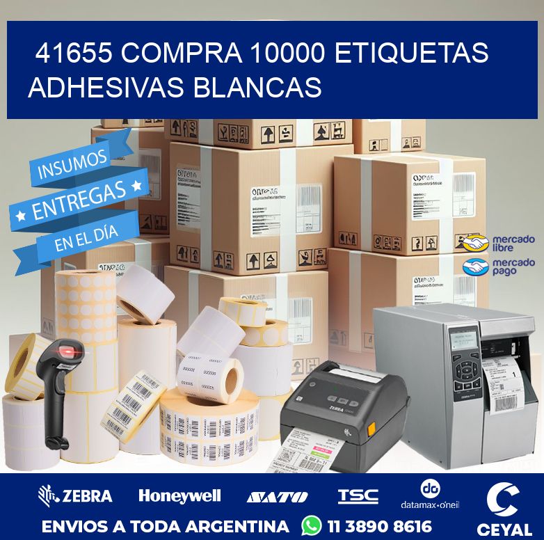 41655 COMPRA 10000 ETIQUETAS ADHESIVAS BLANCAS