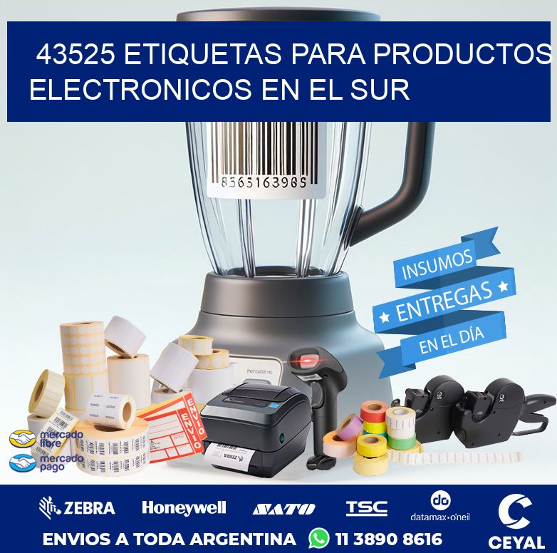 43525 ETIQUETAS PARA PRODUCTOS ELECTRONICOS EN EL SUR
