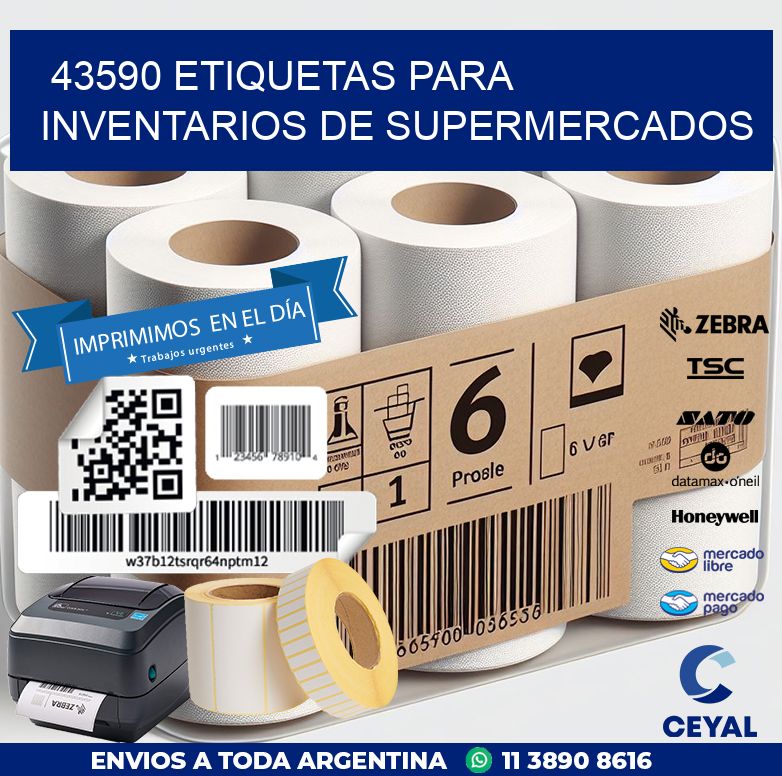 43590 ETIQUETAS PARA INVENTARIOS DE SUPERMERCADOS