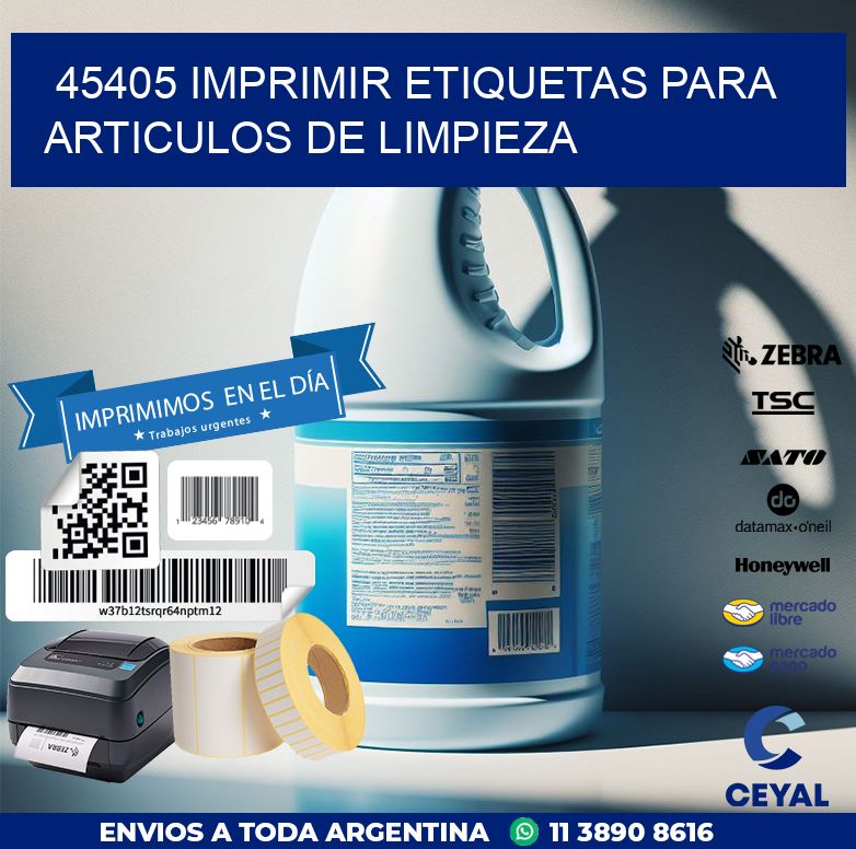 45405 IMPRIMIR ETIQUETAS PARA ARTICULOS DE LIMPIEZA