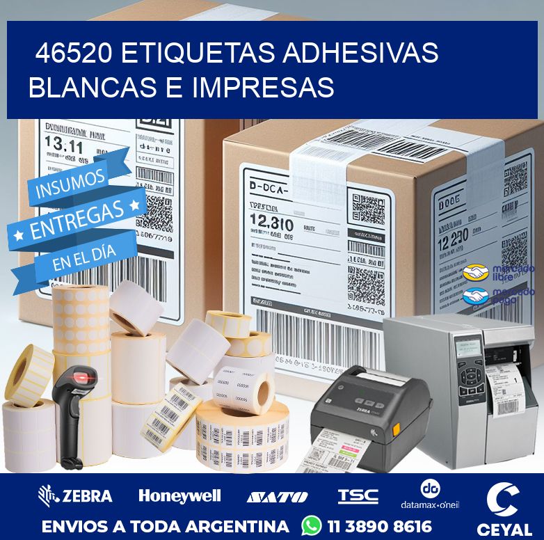 46520 ETIQUETAS ADHESIVAS BLANCAS E IMPRESAS