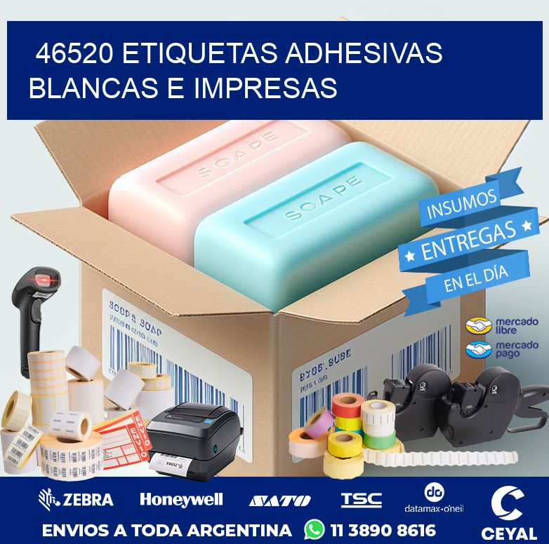 46520 ETIQUETAS ADHESIVAS BLANCAS E IMPRESAS