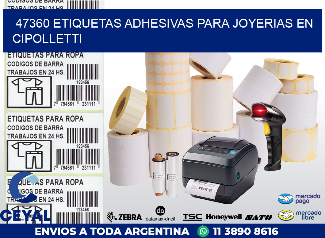 47360 ETIQUETAS ADHESIVAS PARA JOYERIAS EN CIPOLLETTI