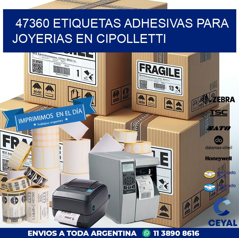 47360 ETIQUETAS ADHESIVAS PARA JOYERIAS EN CIPOLLETTI