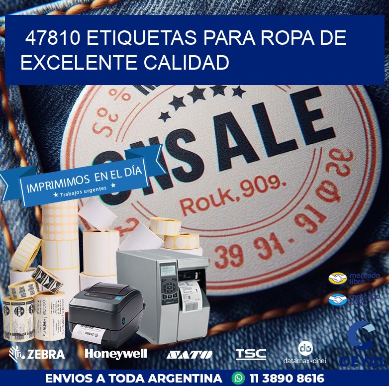 47810 ETIQUETAS PARA ROPA DE EXCELENTE CALIDAD