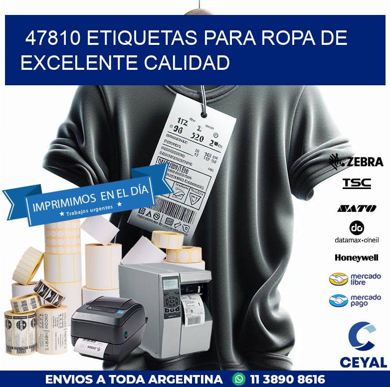 47810 ETIQUETAS PARA ROPA DE EXCELENTE CALIDAD