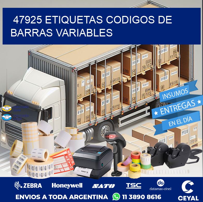 47925 ETIQUETAS CODIGOS DE BARRAS VARIABLES