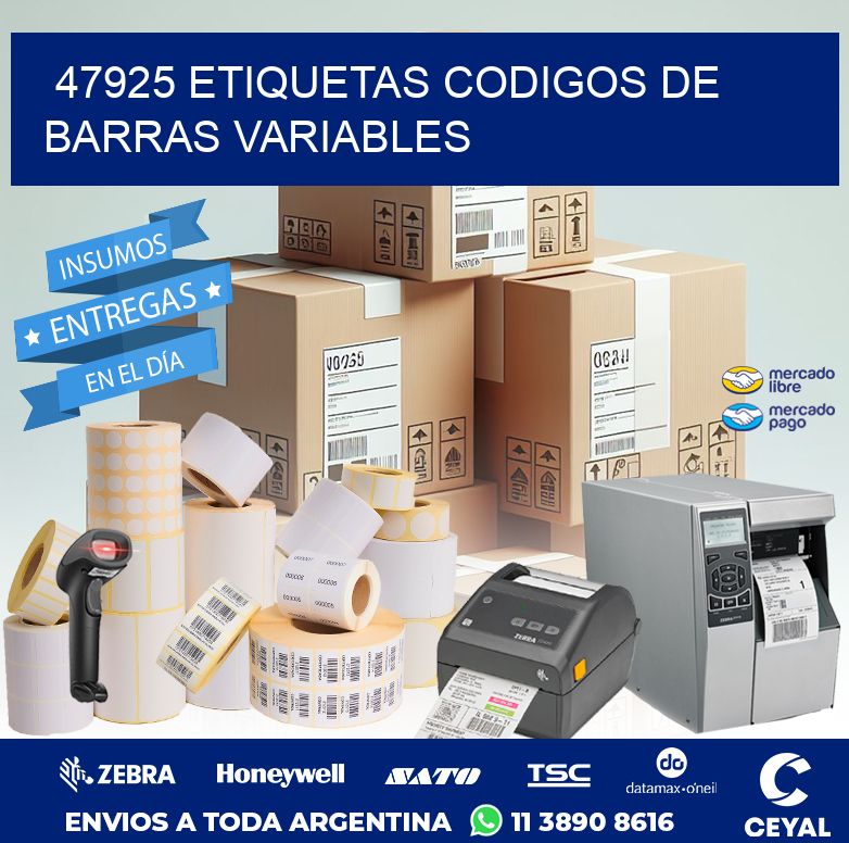 47925 ETIQUETAS CODIGOS DE BARRAS VARIABLES