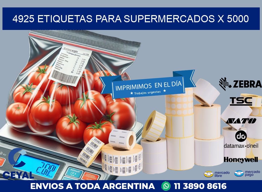 4925 ETIQUETAS PARA SUPERMERCADOS X 5000