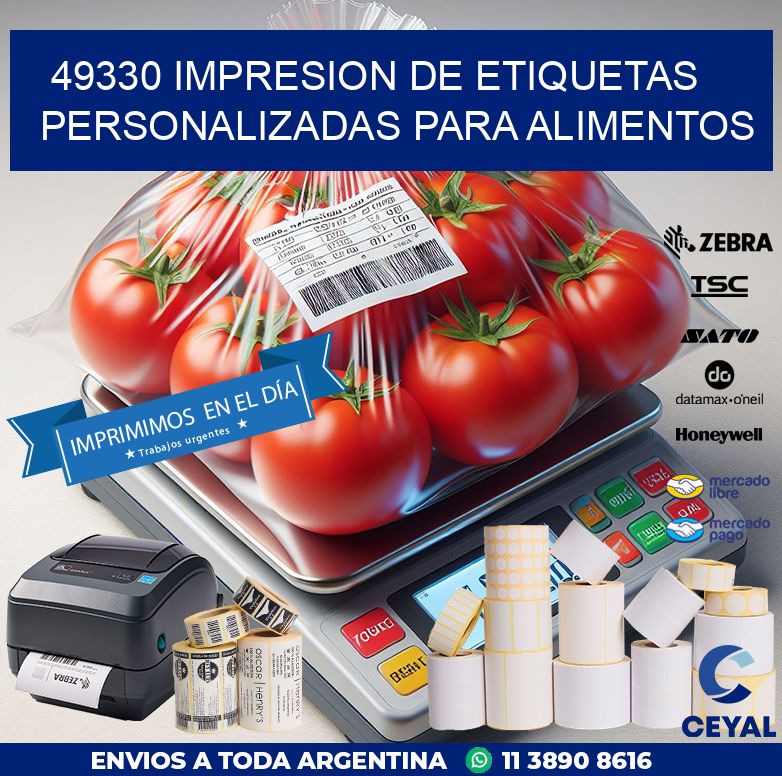 49330 IMPRESION DE ETIQUETAS PERSONALIZADAS PARA ALIMENTOS