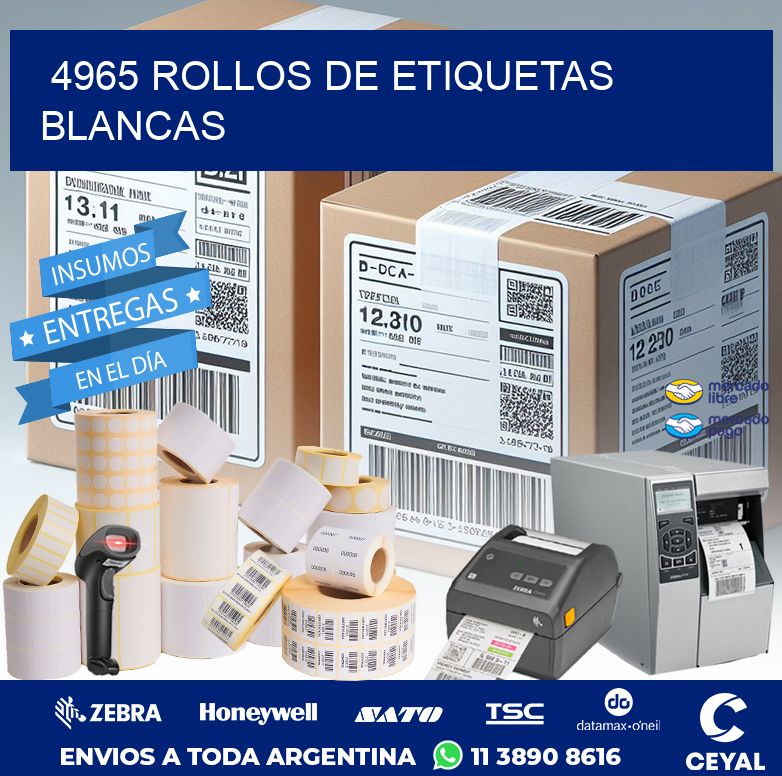 4965 ROLLOS DE ETIQUETAS BLANCAS