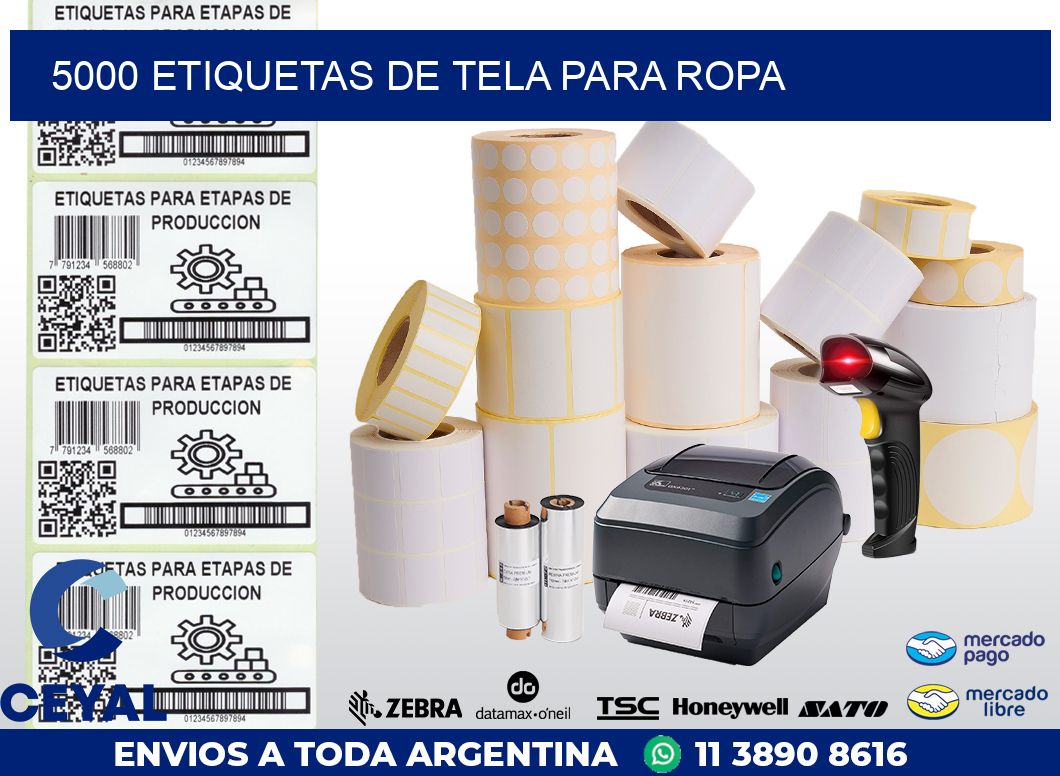 5000 ETIQUETAS DE TELA PARA ROPA