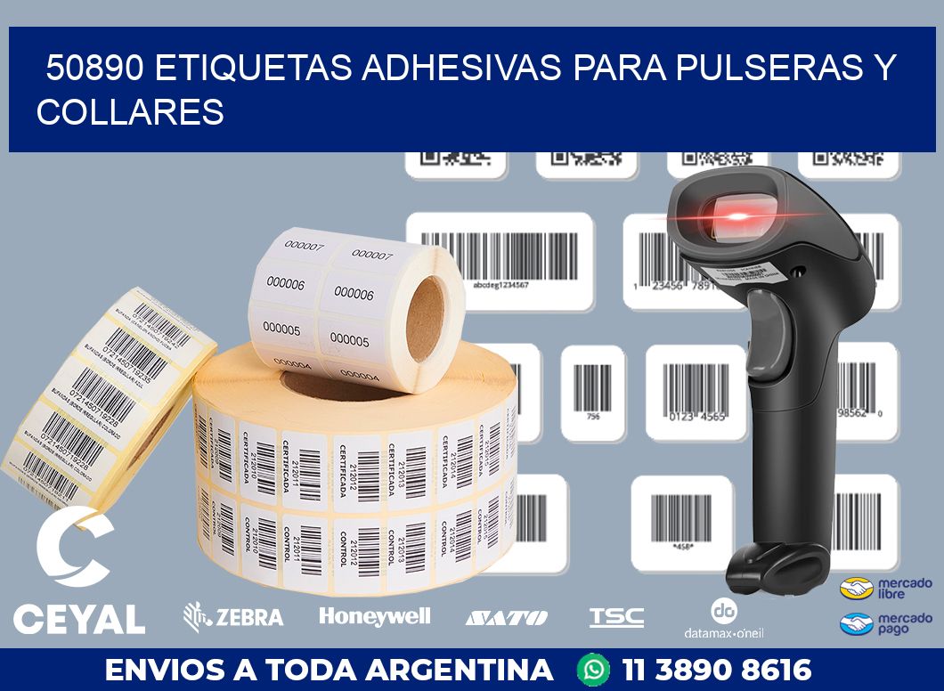 50890 ETIQUETAS ADHESIVAS PARA PULSERAS Y COLLARES