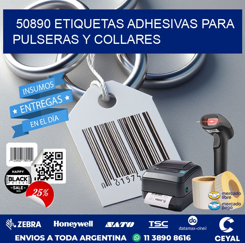 50890 ETIQUETAS ADHESIVAS PARA PULSERAS Y COLLARES