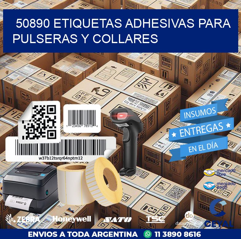 50890 ETIQUETAS ADHESIVAS PARA PULSERAS Y COLLARES