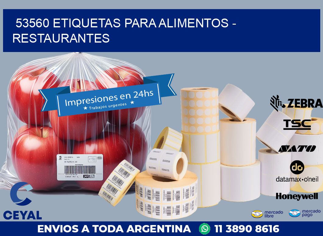 53560 ETIQUETAS PARA ALIMENTOS - RESTAURANTES