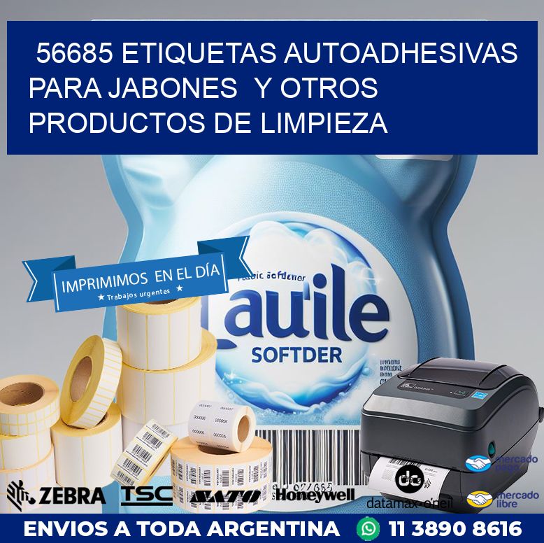 56685 ETIQUETAS AUTOADHESIVAS PARA JABONES  Y OTROS PRODUCTOS DE LIMPIEZA