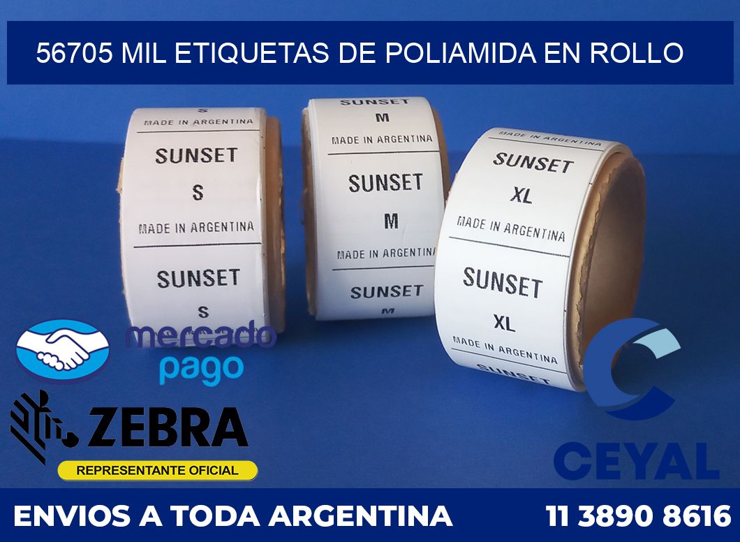 56705 MIL ETIQUETAS DE POLIAMIDA EN ROLLO