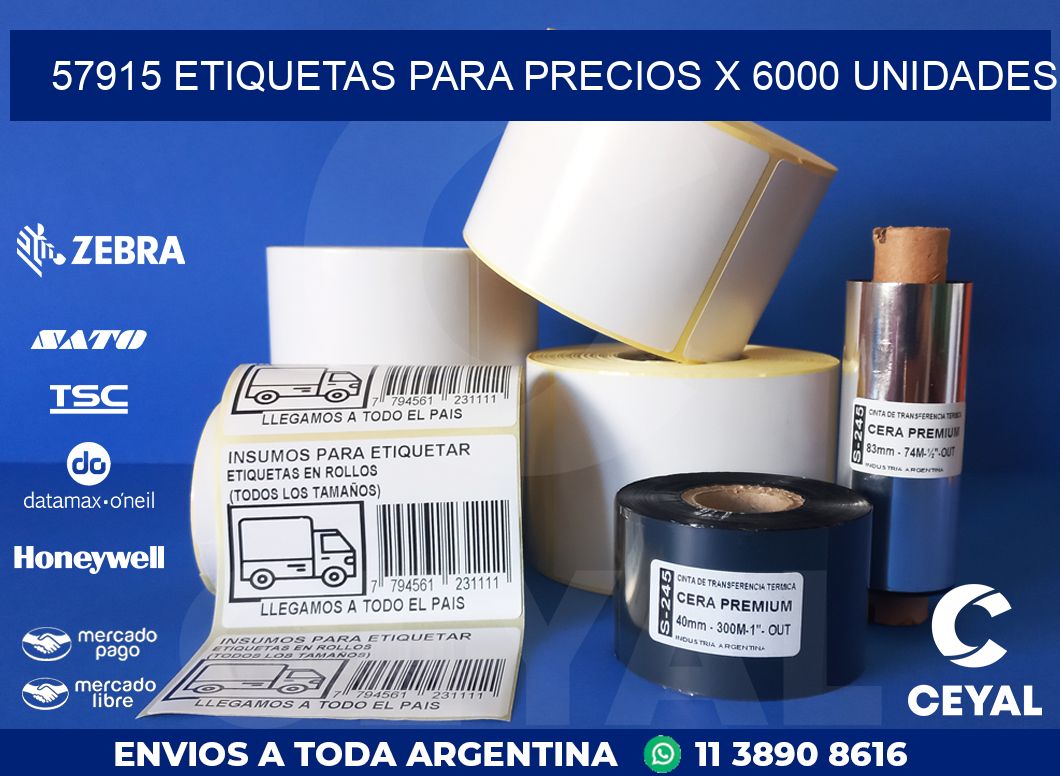57915 ETIQUETAS PARA PRECIOS X 6000 UNIDADES
