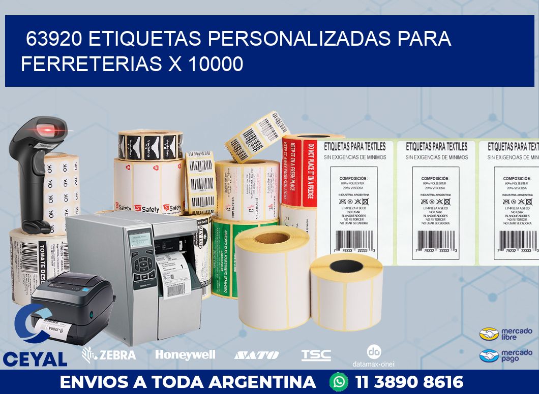 63920 ETIQUETAS PERSONALIZADAS PARA FERRETERIAS X 10000