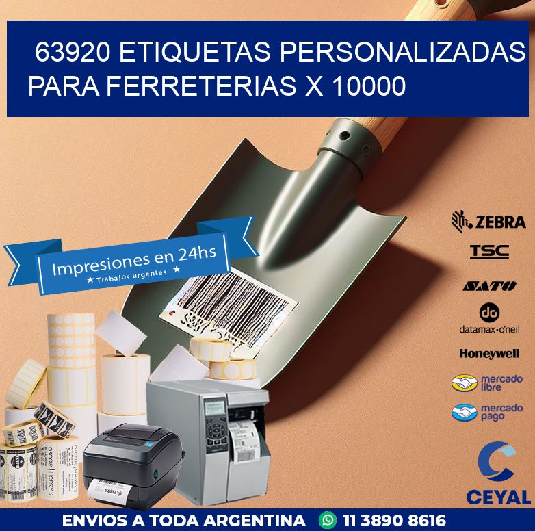 63920 ETIQUETAS PERSONALIZADAS PARA FERRETERIAS X 10000