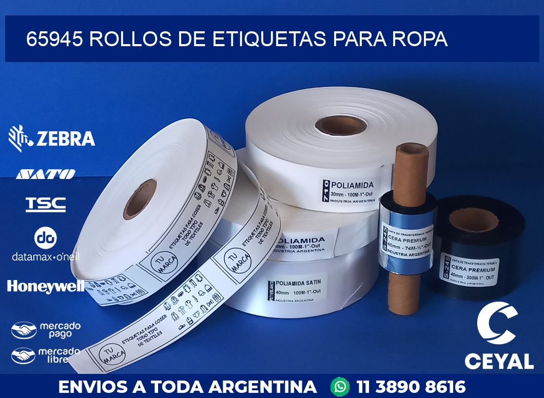 65945 ROLLOS DE ETIQUETAS PARA ROPA