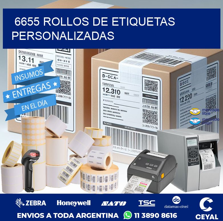 6655 ROLLOS DE ETIQUETAS PERSONALIZADAS