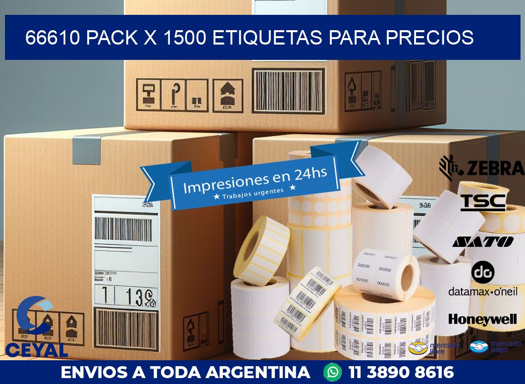 66610 PACK X 1500 ETIQUETAS PARA PRECIOS
