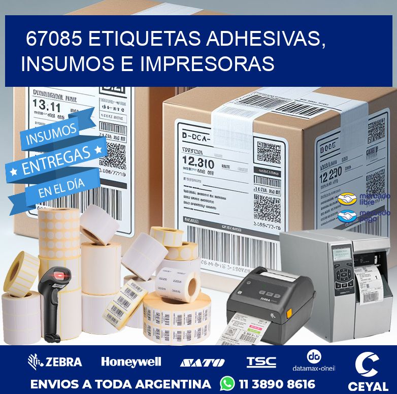 67085 ETIQUETAS ADHESIVAS, INSUMOS E IMPRESORAS