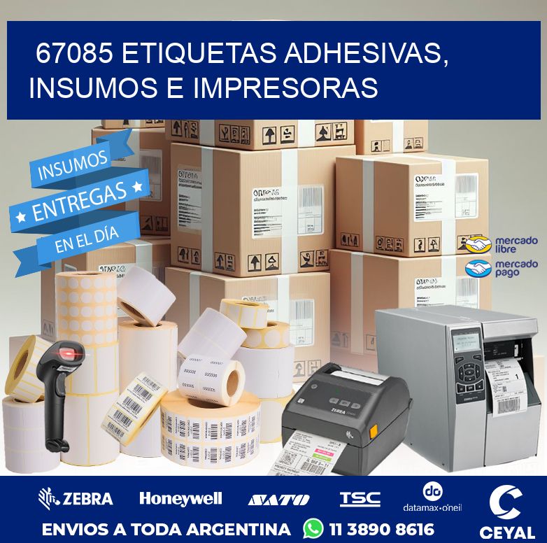 67085 ETIQUETAS ADHESIVAS, INSUMOS E IMPRESORAS