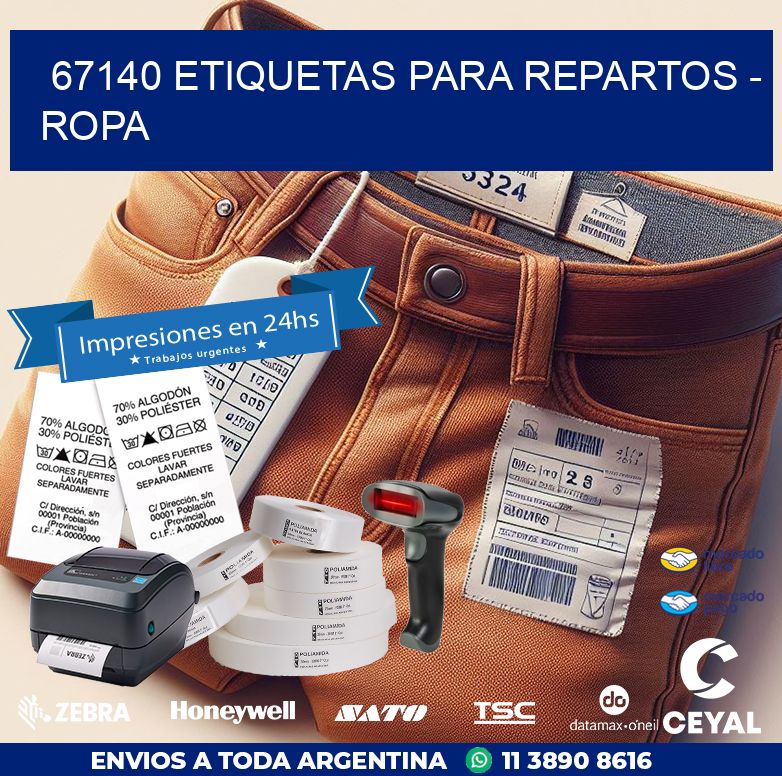 67140 ETIQUETAS PARA REPARTOS - ROPA