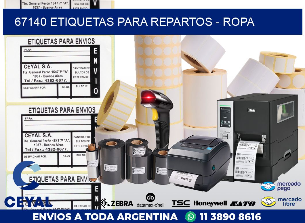67140 ETIQUETAS PARA REPARTOS - ROPA
