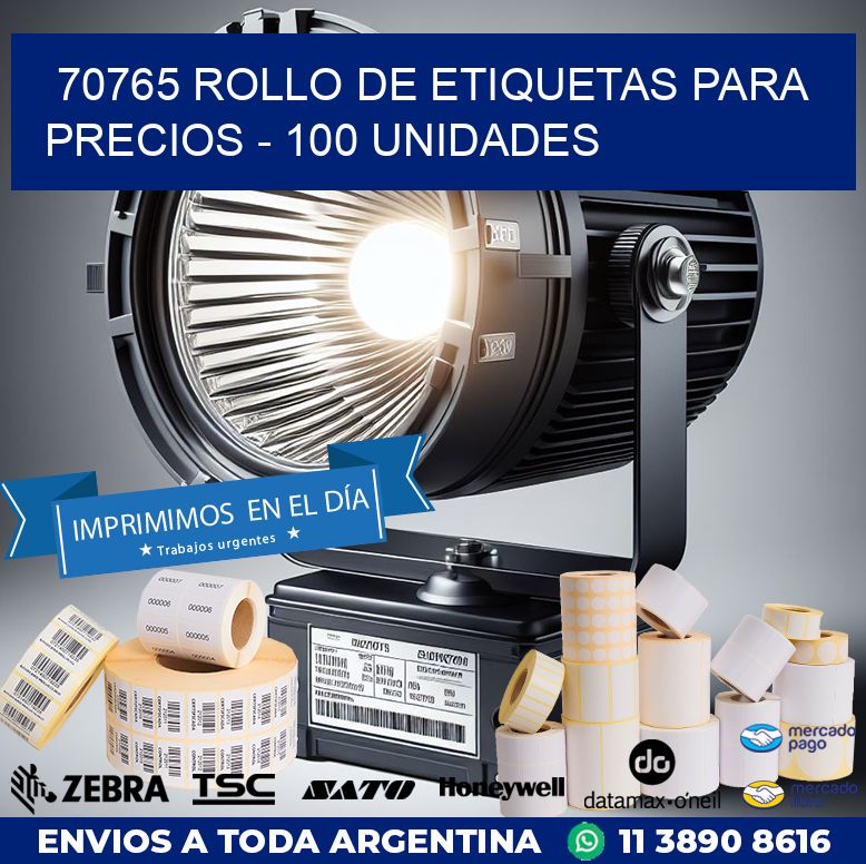 70765 ROLLO DE ETIQUETAS PARA PRECIOS – 100 UNIDADES