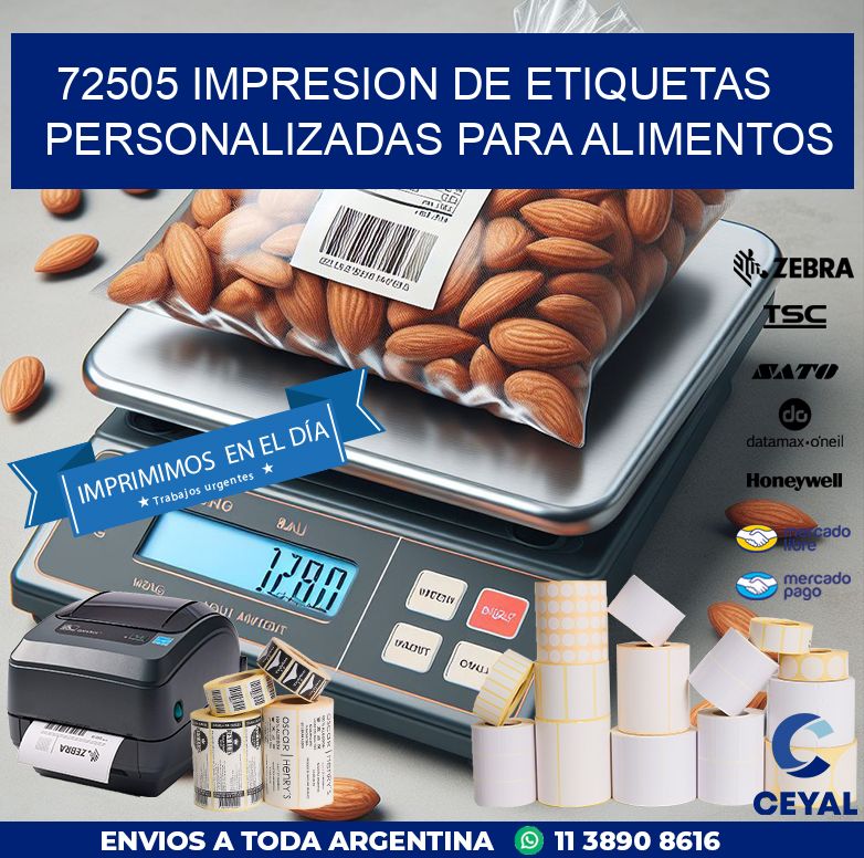 72505 IMPRESION DE ETIQUETAS PERSONALIZADAS PARA ALIMENTOS