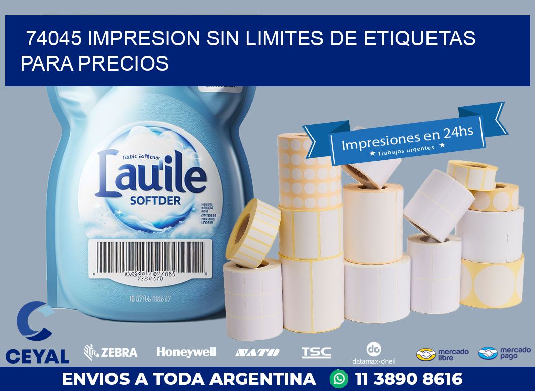 74045 IMPRESION SIN LIMITES DE ETIQUETAS PARA PRECIOS